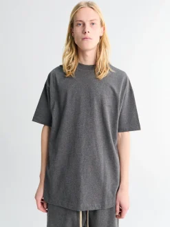 Klassisk kortærmet T-shirt i Koksgråmeleret