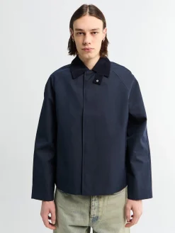 Kort Raglan Frakke i Navy