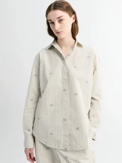 La Chemise Simon Shirt i Jacquard Lam Stribes Log