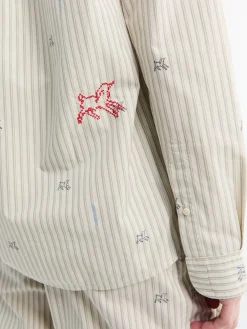 La Chemise Simon Shirt i Jacquard Lam Stribes Log