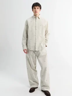 La Chemise Simon Shirt i Jacquard Lamb Stripes Log
