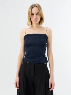 La Maille Plumetis top i Dark Navy