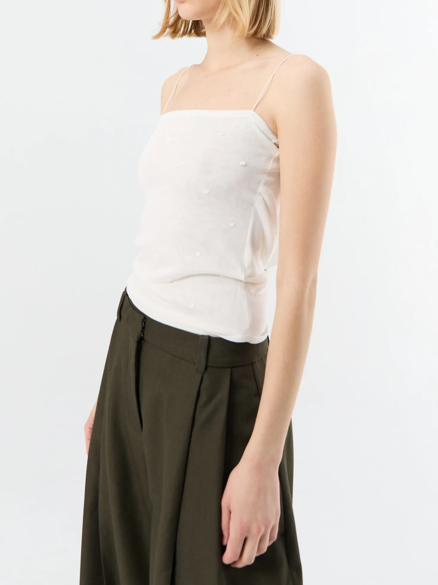 La Maille Plumetis top i Off White