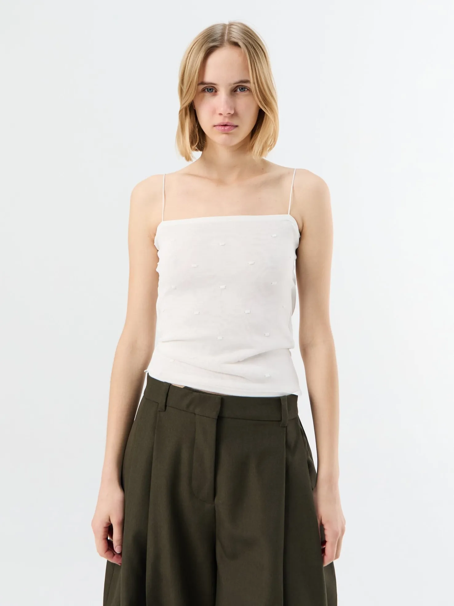 La Maille Plumetis top i Off White