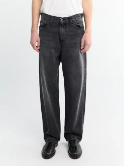 Landon Pant i Sort Slidt Bleget
