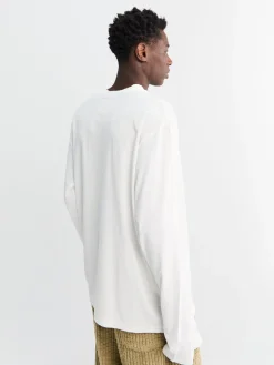 Langærmet Logo T-Shirt i Optic Hvid