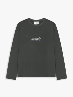 Langærmet T-shirt i Sort