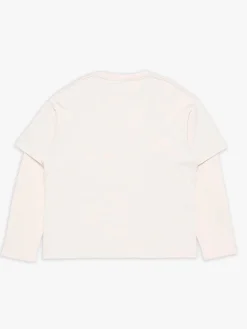 Layered Graphic T-shirt i Varm Beige