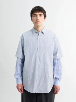 Layered Longsleeve Skjorte i Blå