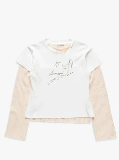 Layered Mesh T shirt i Off-White