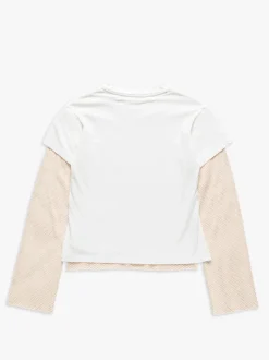 Layered Mesh T shirt i Off-White