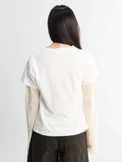 Layered Mesh T shirt i Off-White