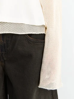Layered Mesh T shirt i Off-White