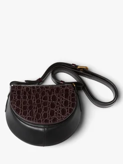 Læder Crossbody Taske i Taupe