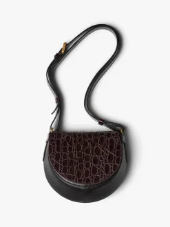 Læder Crossbody Taske i Taupe