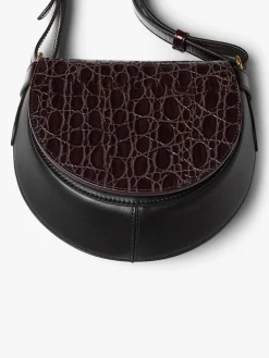 Læder Crossbody Taske i Taupe