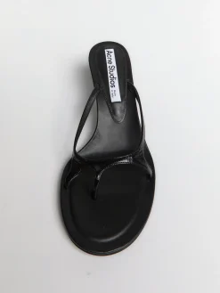 Læder Kitten Heels i Sort