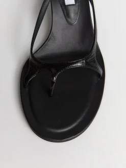 Læder Kitten Heels i Sort