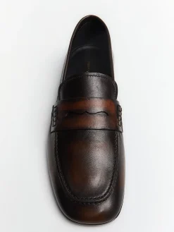 Læderloafers i Brun