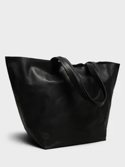 Læder Tote Bag i Sort