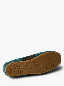 Leather-Trimmed ruskind Sneakers i Turkis