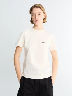 Le Gros Grain Logo T-shirt i Lys Beige
