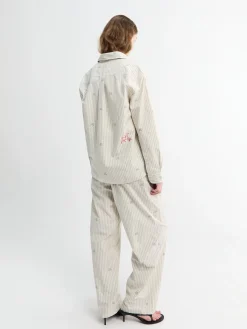 Le Pantalon De Pyjama i Jacquard Lamb Stribes Log