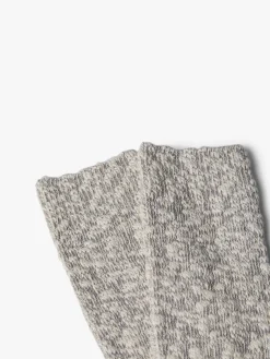 Light Slub Crew Socks i Mellemgrå