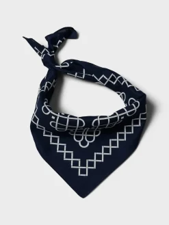 Line Pattern Bandana i Navy