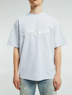 Logo T-shirt i Pale Grey Melange