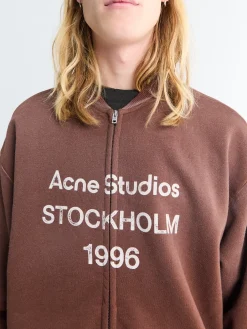 Logo Zip Sweatshirt i Chokoladebrun