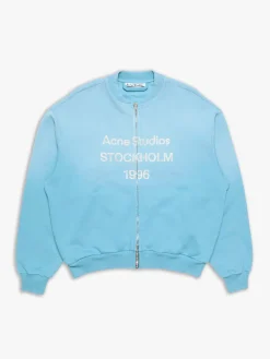 Logo Zip Sweatshirt i Kornblomstblå