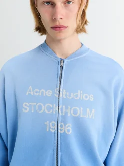 Logo Zip Sweatshirt i Kornblomstblå