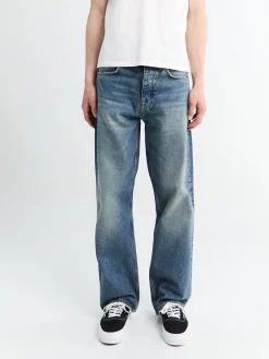 Loose Jeans i Mørkeblå Vintage