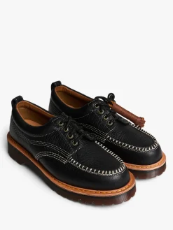Lowell 4 Eye Shoe i Sort Wild Grain
