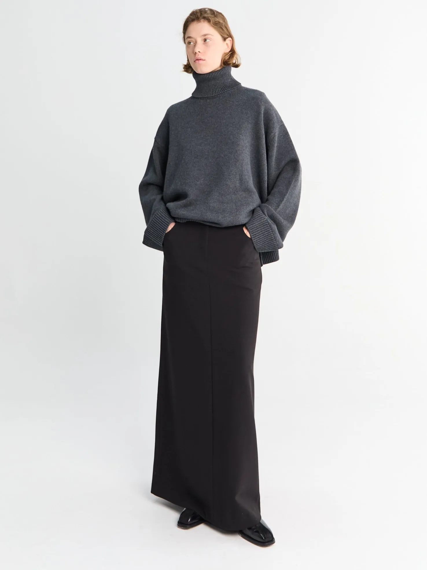 Malvo Lang Pencilskirt i Sort
