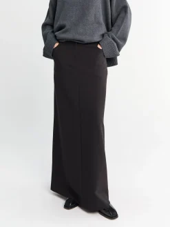 Malvo Lang Pencilskirt i Sort
