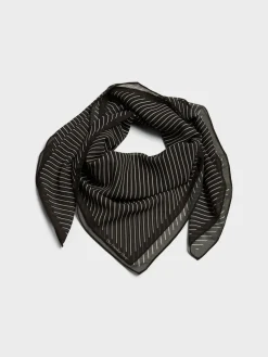 Marais Striped Tørklæde i Brun og Hvid