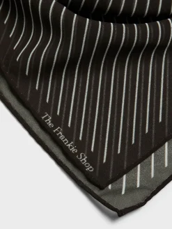 Marais Striped Tørklæde i Brun og Hvid