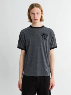 Meleret kortærmet T-shirt i Sort