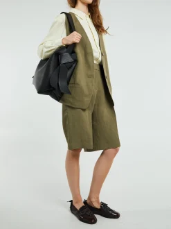Melrose Hør Vest i Khaki