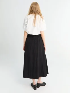 Messina Gathered Wrap Skirt i Sort