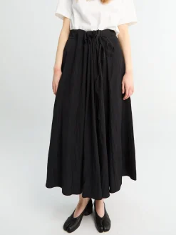 Messina Gathered Wrap Skirt i Sort