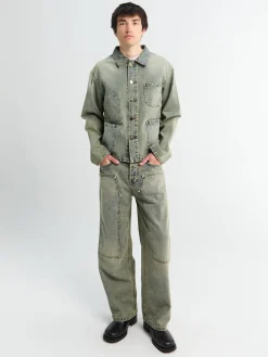 Milton Teawash Denim Carpenter Bukser i Blå Teawash