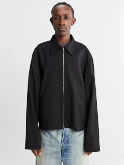 Mini Jacket i Black Worsted Wool