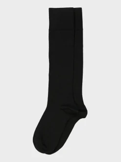 Mrs Merino High Ribbed Strømper i Sort