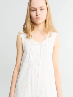 Needlework Babydoll Kjole i Hvid