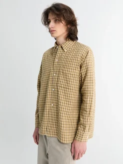 Open B.D. Panama Plaid Double Face Skjorte i Beige