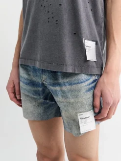 PeaceShell 5 Uforede Shorts i digital Denim