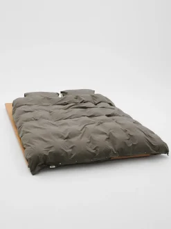 Percale Duvet Cover in Dark Taupe